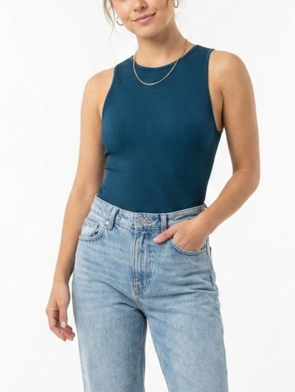 Zara Ribbed Sleeveless Bodysuit